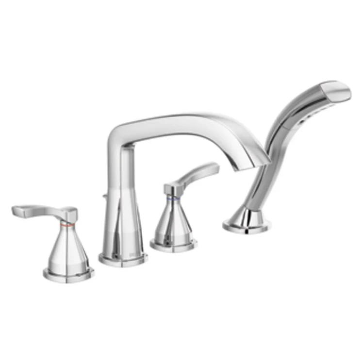 Roman Tub Trim Stryke with Handshower 2 Lever Chrome ADA 8 to 16 Inch Spread 4 Hole - Frankwebs