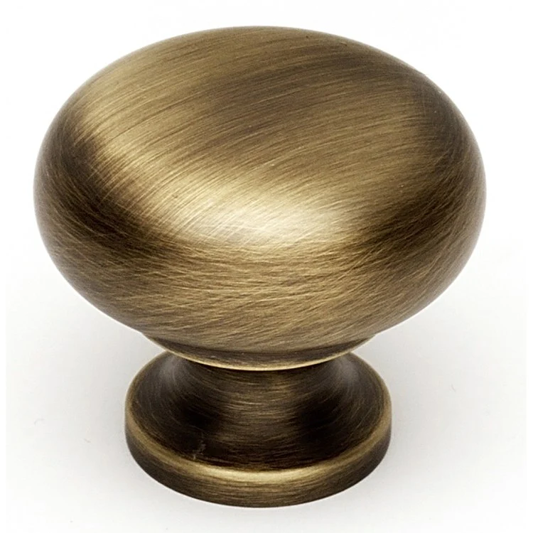 Knob IV Collection Round Satin Nickel Brass 1-1/4 Inch 1-1/8 Inch 3/4 Inch - Frankwebs