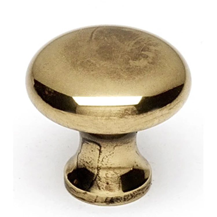 Knob I Collection Round Polished Antique Brass 3/4 Inch 3/4 Inch 3/8 Inch - Frankwebs