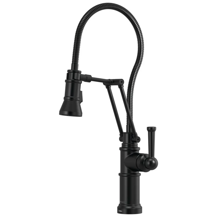 Kitchen Faucet Artesso SmartTouch Technology Articulating with Finished Semi-Flexible Hose 1 Lever ADA Matte Black 1.8 Gallons per Minute - Frankwebs