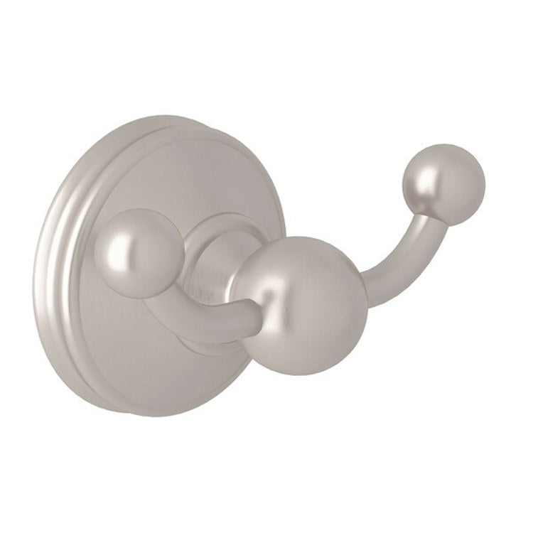 Robe Hook Georgian Era Double Satin Nickel 2 Inch 1-3/8 Inch Wall Mount Brass - Frankwebs