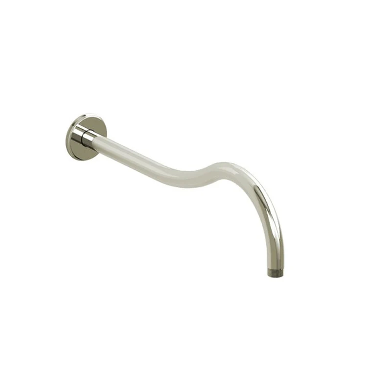 Shower Arm with Round Escutcheon and Round Flange Brushed Nickel 16 Inch 15-1/8 Inch 1/2 Inch Inlet MNPT Brass Wall Mount - Frankwebs