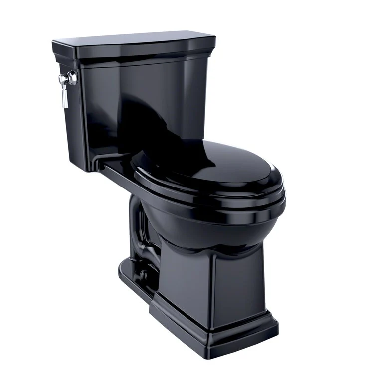 Toilet Promenade II 1 Pieces Universal Height Ebony Elongated ADA 29-1/4 Inch 1.0 Gallons per Flush Left Hand Chrome Soft Close - Frankwebs
