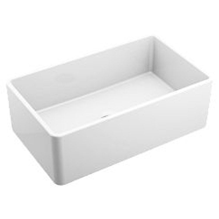Kitchen Sink Fireclay 18 x 30 Inch 10 Inch Single Bowl Apron Front White Undermount Center Drain - Frankwebs