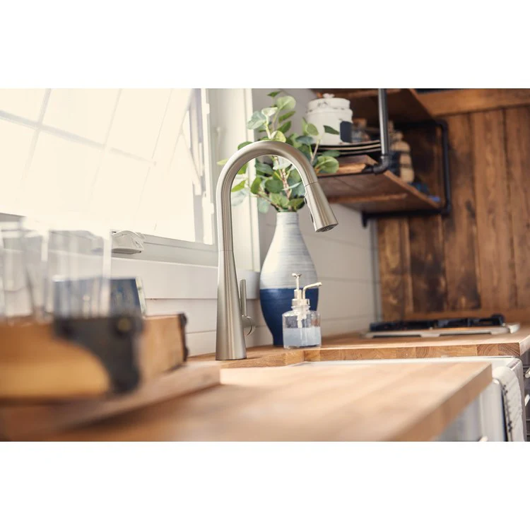 Kitchen Faucet Sleek 1 Lever ADA Spot Resist Stainless High Arc 1/3 Hole 1.5 Gallons per Minute - Frankwebs