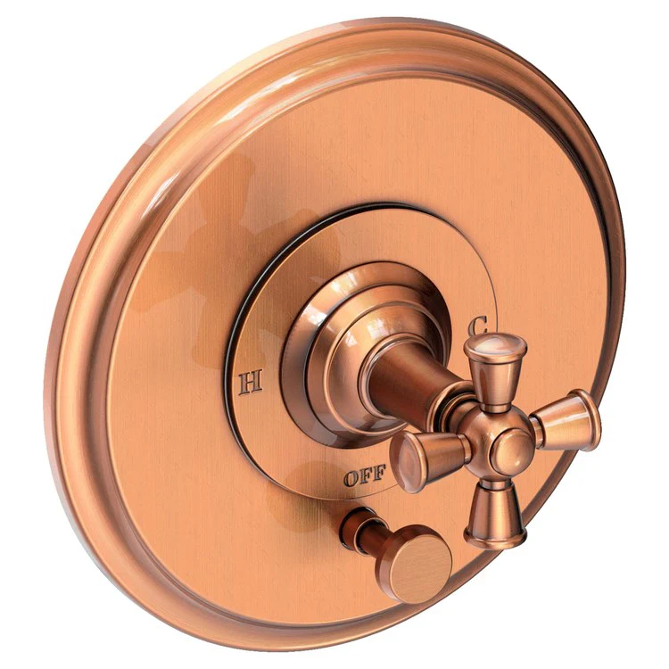 Aylesbury Pressure Balance Tub/Shower Valve Trim Only with Cross Handle - Midnight Chrome - Frankwebs