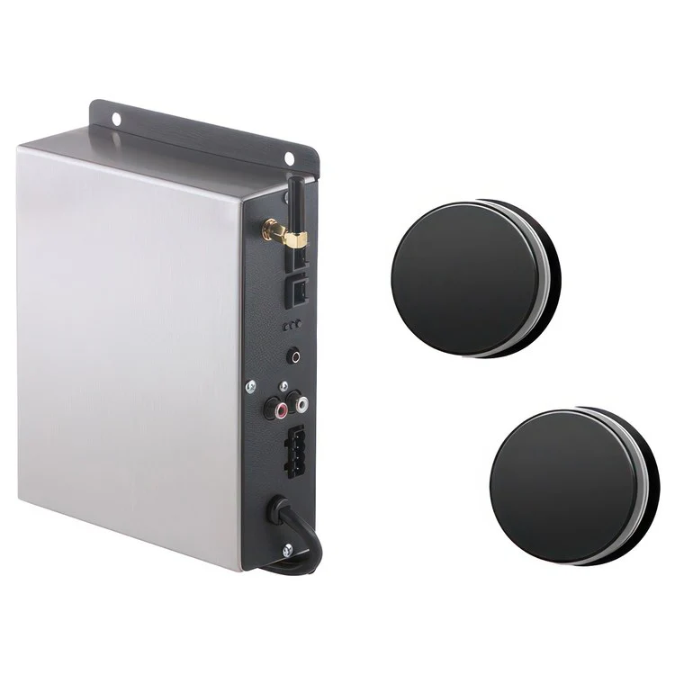 Shower Speaker Mystix Audio System 70 Watt Includes Audio Module with Power Supply 35FT Control Cable 2 Invisible Speakers & 25FT Lengths Or 2 Pair Speaker Wire 2 Audio Inputs for 3.5 MM Jack & RCA Jacks - Frankwebs