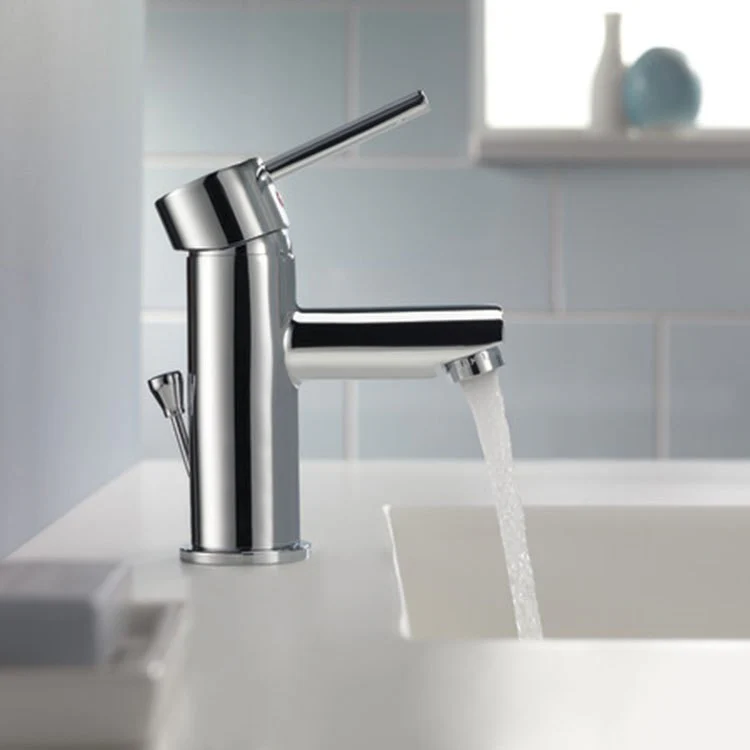 Contemporary Round Single Handle Bathroom Faucet with Pop-Up Drain - Frankwebs