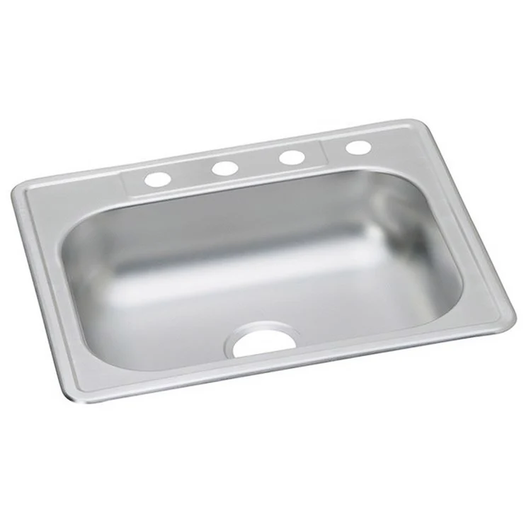 Kitchen Sink Dayton 25 x 22 Inch Single Bowl 5 Hole ADA Satin Top Mount Rectangle Drain Location Center Depth 6 Inch Multiple of 10 Bottom Only Spray - Frankwebs