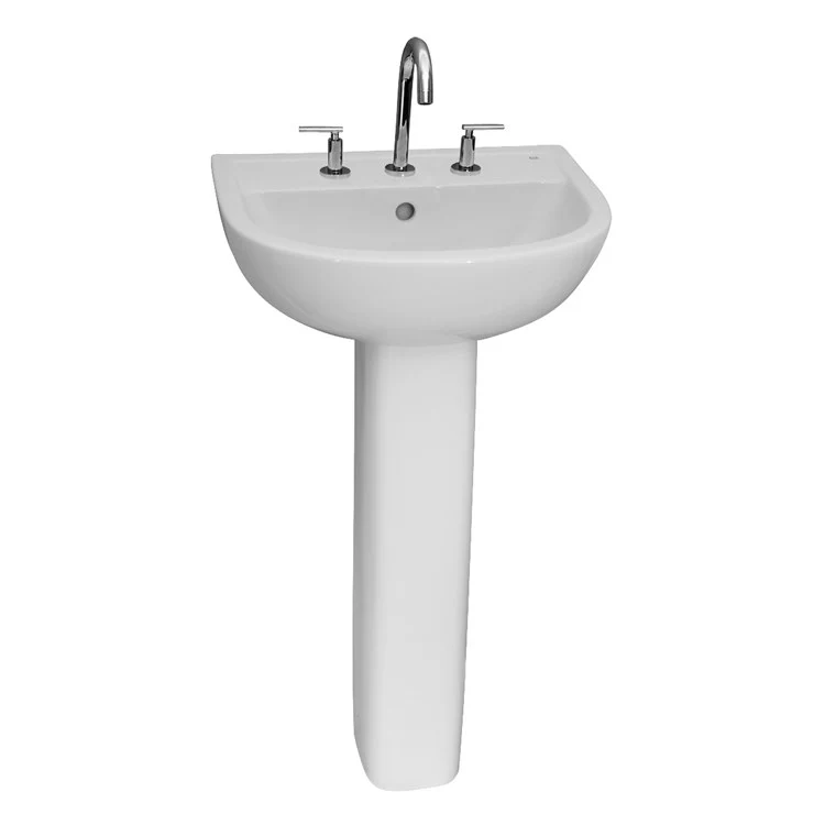 Pedestal Lavatory Compact 545 Mini Widespread White Round - Frankwebs