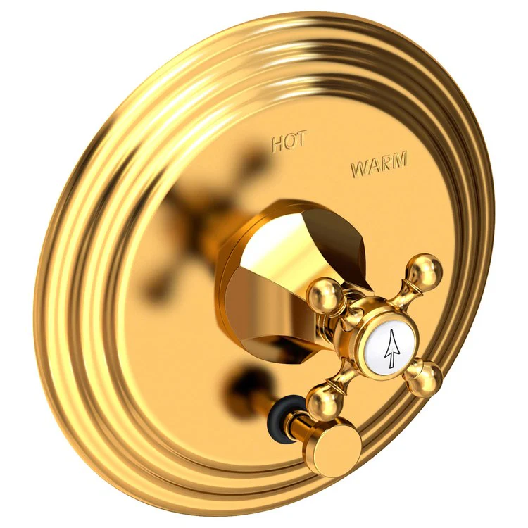 Metropole Pressure Balance Tub/Shower Valve Trim Only with Cross Handle - Antique Brass - Frankwebs