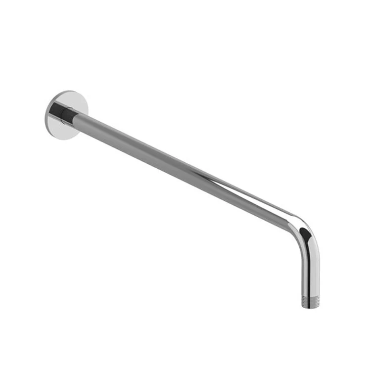 Shower Arm with Round Escutcheon and Round Flange Brushed Nickel 20 Inch 19-5/8 Inch 1/2 Inch Inlet MNPT Brass Wall Mount - Frankwebs