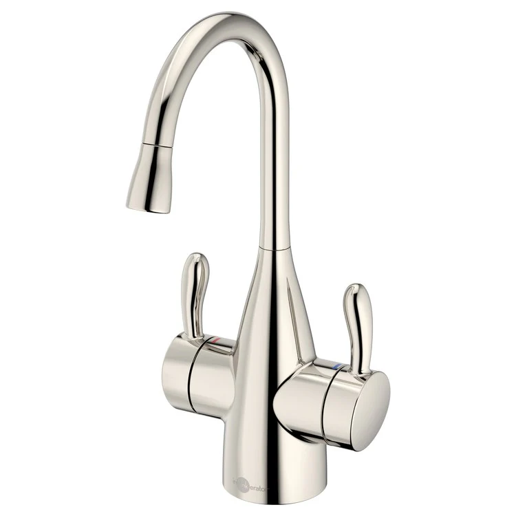 Water Dispenser Showroom Transitional 1010 Instant 2 Lever ADA Gooseneck Swivel 360 DEG Polished Nickel - Frankwebs