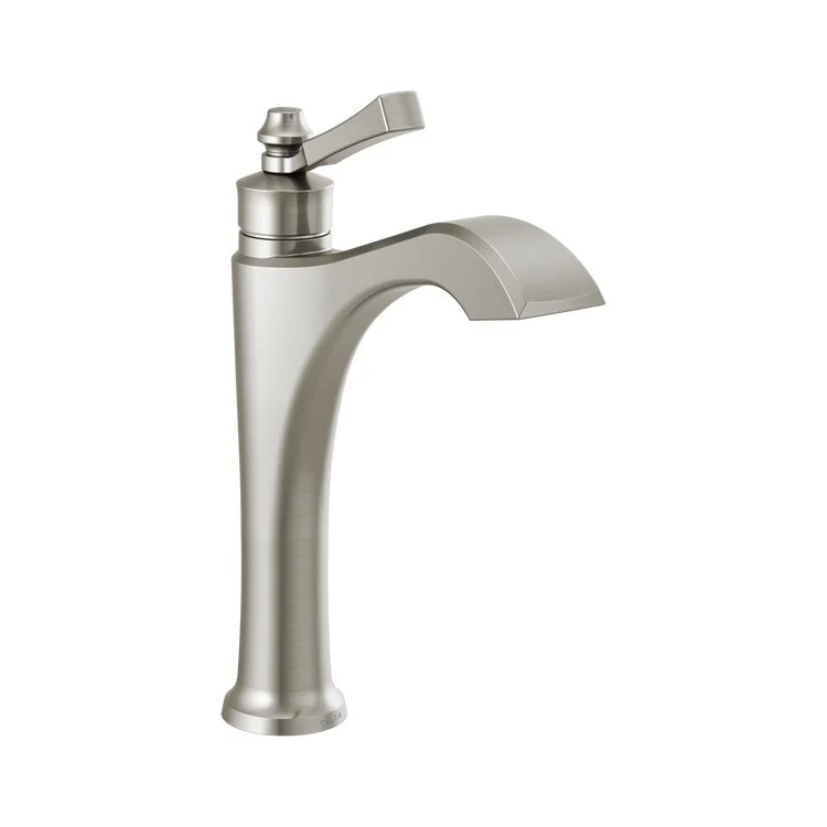 Lavatory Faucet Dorval Mid Height Vessel 1 Lever ADA WaterSense Brilliance Champagne Bronze Porcelain 1.2 Gallons per Minute High Arc Less Pop-up - Frankwebs