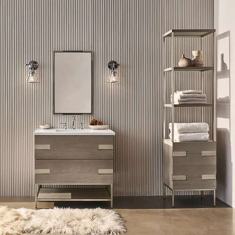 Bathroom Mirror Craft Industrial Framed Rectangular 24W x 40H Inch Bronze/Aged Brass Accent Wall Mount - Frankwebs