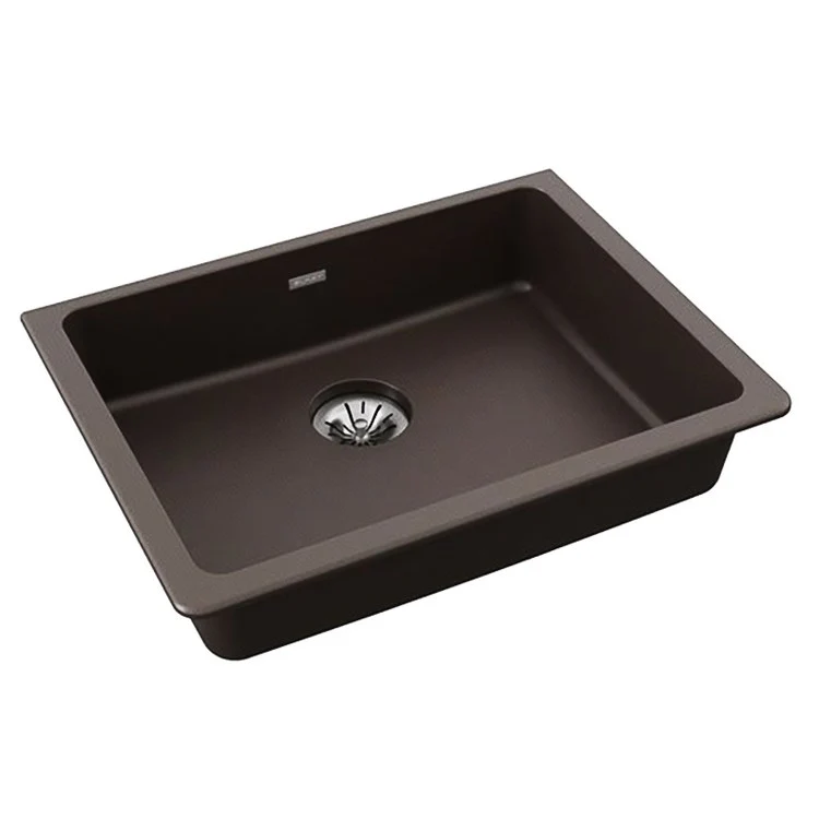 Kitchen Sink Quartz Classic 25 x 18.5 Inch Single Bowl with Perfect Drain ADA Black Undermount Rectangle Drain Location Rear Center Depth 5-1/2 Inch - Frankwebs