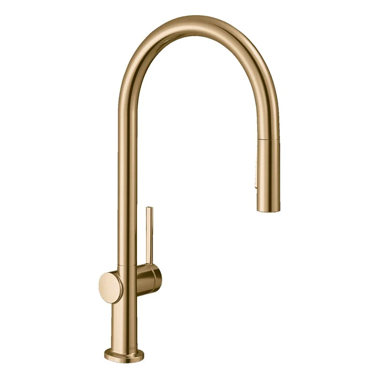 Kitchen Faucet Talis N sBox 1 Lever ADA Brushed Gold Optic Pull Down 2 Function 360 Degree Swivel 1 Hole 1.75 Gallons per Minute - Frankwebs
