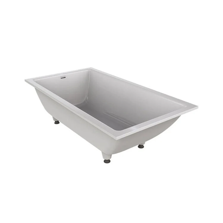 Tub Kaldera 60 x 32 Inch Undermount or Drop-In Internal Overflow Rear Drain Standard White Gloss Volcanic Limestone 64 Gallon - Frankwebs