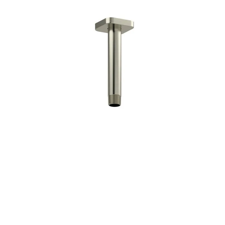 Shower Arm with Square Escutcheon and Salome Flange Polished Nickel 6 Inch 1/2 Inch Inlet MNPT Brass Ceiling Mount - Frankwebs