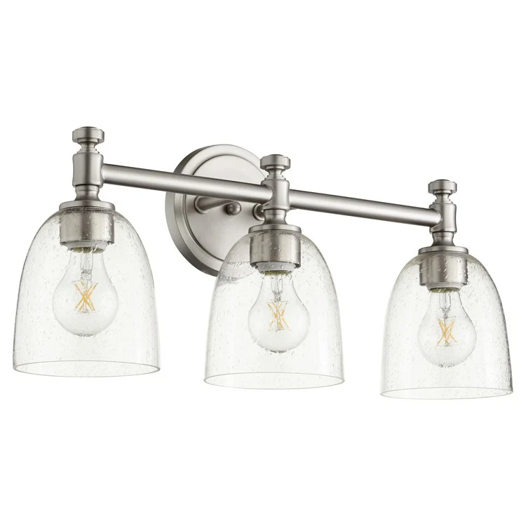 Rossington Three-Light Bathroom Vanity Fixture with Clear Seeded Glass Shades - Frankwebs