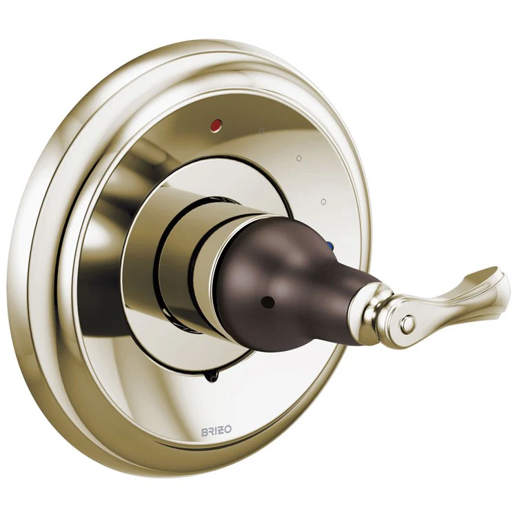 Pressure Balance Valve Trim Charlotte Round 1 Lever Brilliance Polished Nickel/Cocoa Bronze ADA - Frankwebs