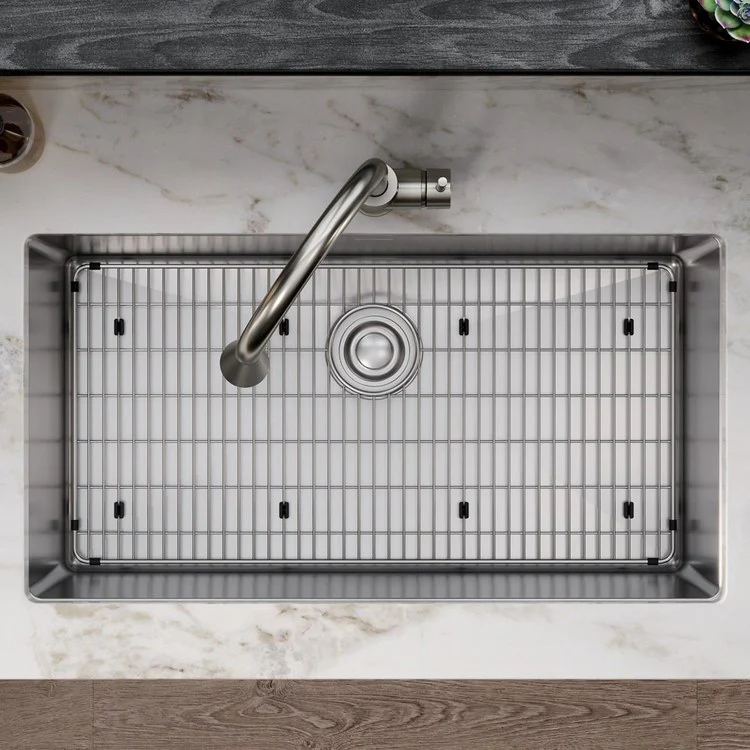 Sink Grid Crosstown Bottom Grid 29 x 14.5 Inch Polished Stainless Steel - Frankwebs