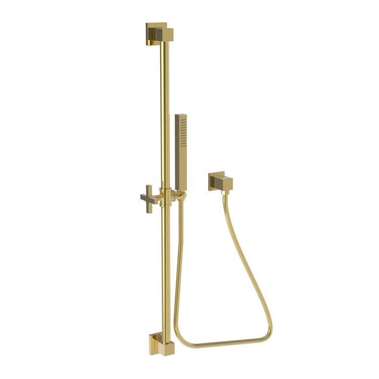 Handshower Set Tub and Shower Slide Bar with Cross Handle Satin Nickel PVD 1 Function 1.8 Gallons per Minute - Frankwebs