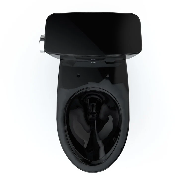 Toilet Drake 2 Pieces Universal Height Ebony Elongated ADA 30-1/8 Inch 1.28 Gallons per Flush Left Hand Chrome Less Seat - Frankwebs