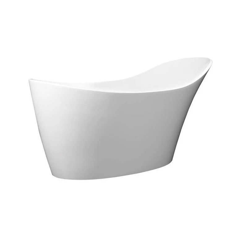 Freestanding Tub Amalfi 64 x 32 Inch Less Overflow Rear Drain Standard White Gloss Oval - Frankwebs