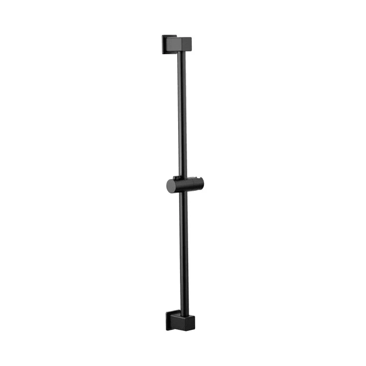 Slide Bar Square with Handshower Holder 30 Inch Matte Black Brass - Frankwebs