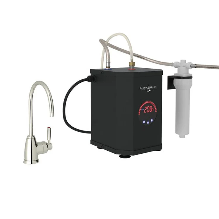 Hot Water Dispenser Holborn with Tank & Filter Kit 1 Lever C-Spout Polished Chrome 6-1/2 Inch 0.5 Gallon per Minute - Frankwebs