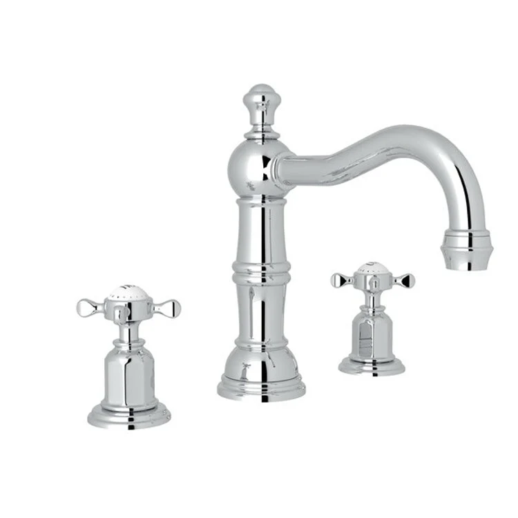 Lavatory Faucet Edwardian 6-15-3/4 Inch Spread 2 Cross Polished Nickel 1.2 Gallons per Minute Swivel Column Spout - Frankwebs
