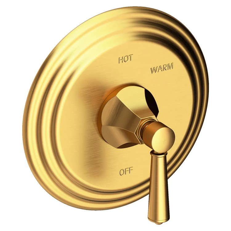 Pressure Balance Valve Trim Metropole Round 1 Lever Aged Brass ADA Depth 3-3/7 Inch - Frankwebs