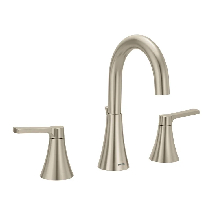 Lavatory Faucet Jase Widespread 8 Inch Spread 2 Lever ADA Brushed Nickel 1.2 Gallons per Minute Pop-Up 2 Hole - Frankwebs