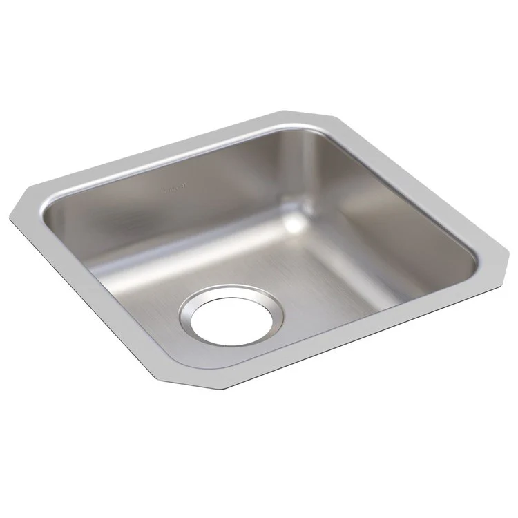 Kitchen Sink Lustertone Classic 16.5 x 16.5 Inch Single Bowl ADA Lustrous Satin Undermount Square Drain Location Rear Center Depth 5-3/8 Inch Bottom Only Pads - Frankwebs