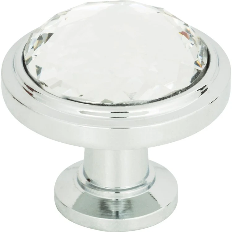 Knob Atlas Legacy Crystal Round Brushed Nickel Zinc Alloy 1-5/16 Inch - Frankwebs