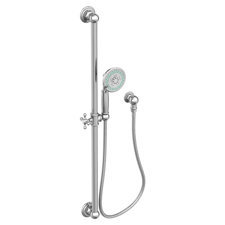 Handshower Set Tub and Shower Slidebar with Cross Handle Midnight Chrome 3 Function 1.8 Gallons per Minute - Frankwebs