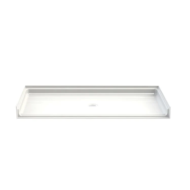 Shower Base Pre-Leveled White 62 x 36 x 5 Inch Acrylic Center Drain - Frankwebs