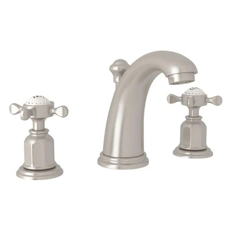 Lavatory Faucet Edwardian 6-16 Inch Spread 2 Cross English Gold 1.2 Gallons per Minute Fixed High Neck Spout - Frankwebs