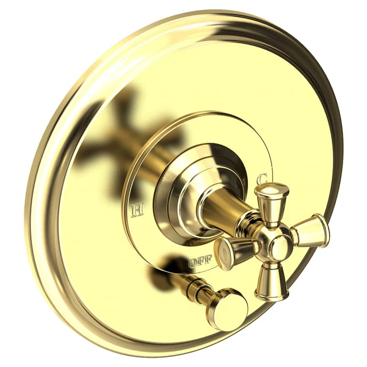 Aylesbury Pressure Balance Tub/Shower Valve Trim Only with Cross Handle - Midnight Chrome - Frankwebs