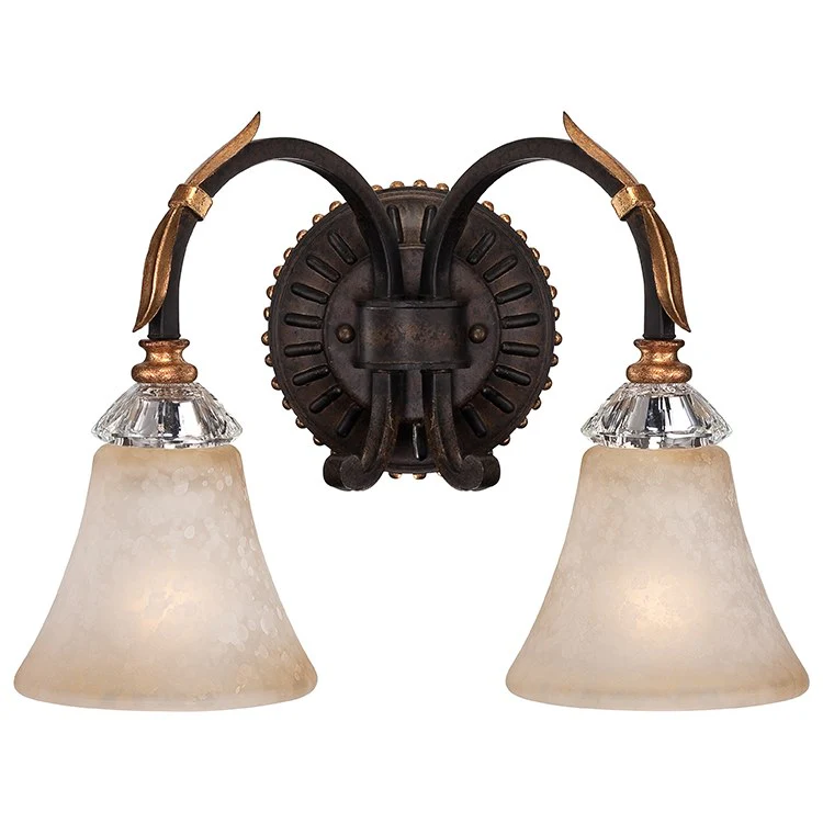 Bella Cristallo Two-Light Bathroom Vanity Fixture - Frankwebs