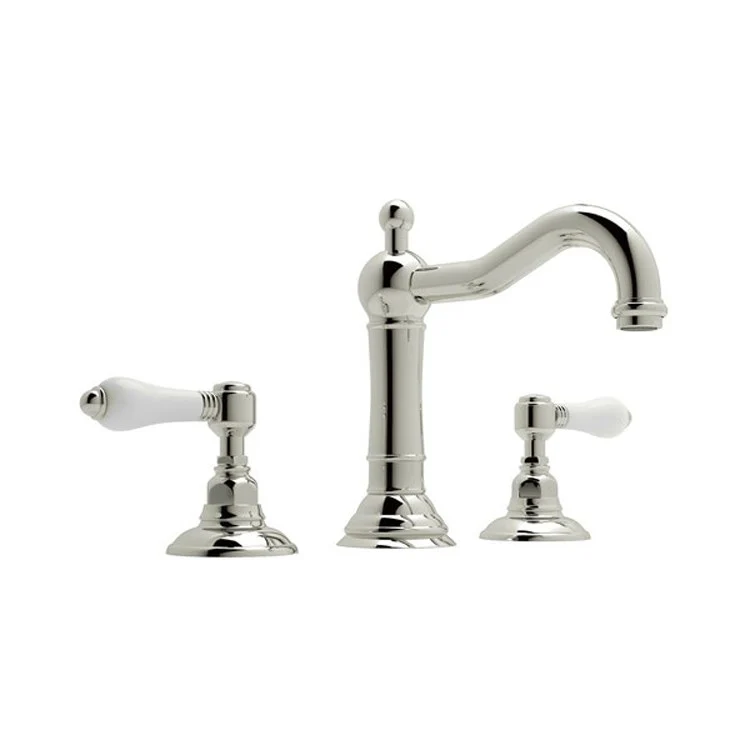 Lavatory Faucet Acqui Widespread 2 Porcelain Lever Polished Nickel 1.2 Gallons per Minute - Frankwebs
