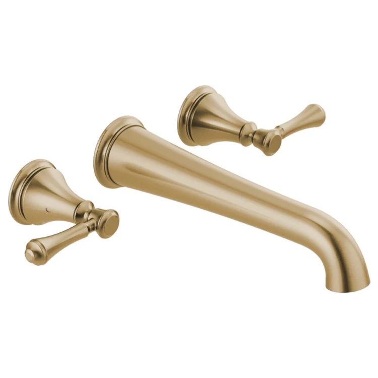 Tub Filler Trim Cassidy Wall Mount 2 Lever Brilliance Champagne Bronze ADA 8 to 16 Inch Spread - Frankwebs