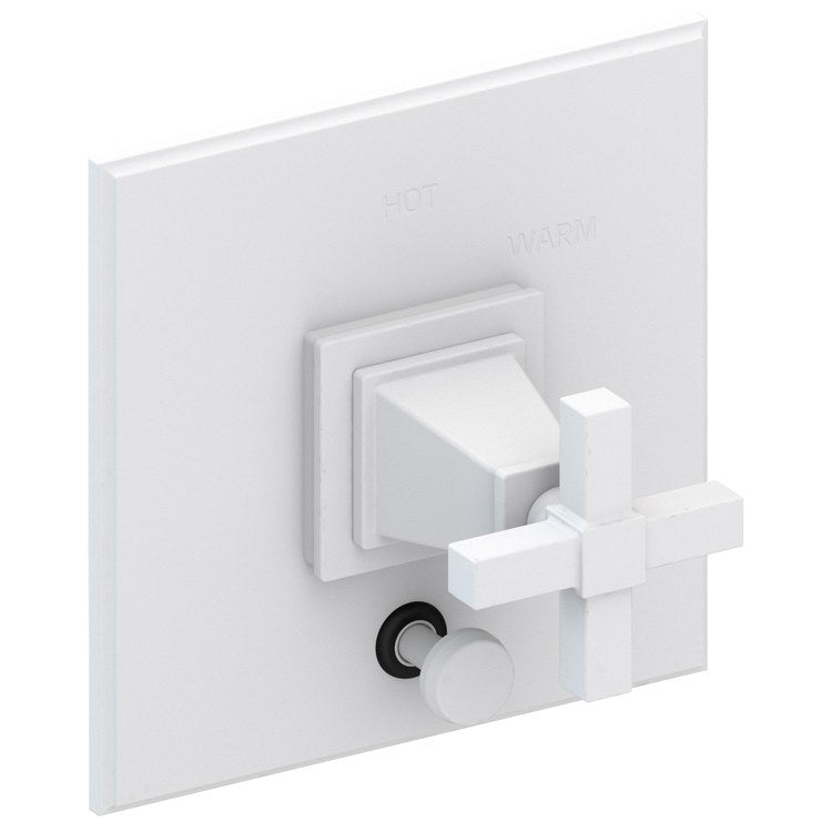 Pressure Balance Valve Trim Malvina Square with Diverter 1 Cross Aged Brass ADA Depth 4 Inch - Frankwebs