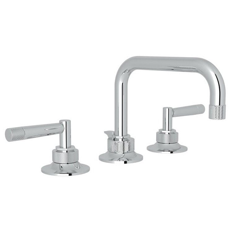 Lavatory Faucet Graceline Widespread 2 Metal Lever Polished Nickel 1.5 Gallons per Minute U-Spout - Frankwebs
