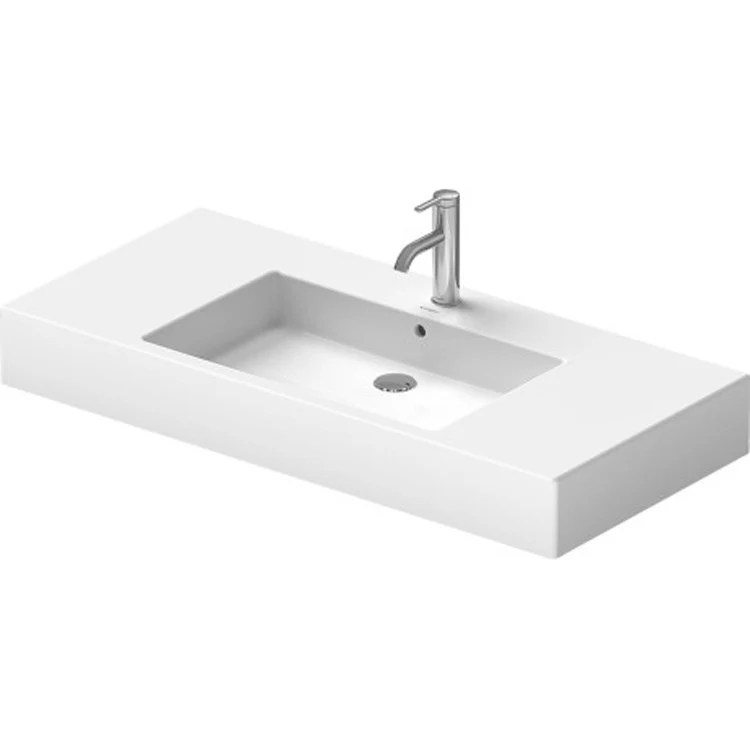 Lavatory Sink Vero Wall Mount with Overflow 19-1/4 x 41-3/8 Inch Rectangle 1 Hole 6-3/4 Inch - Frankwebs