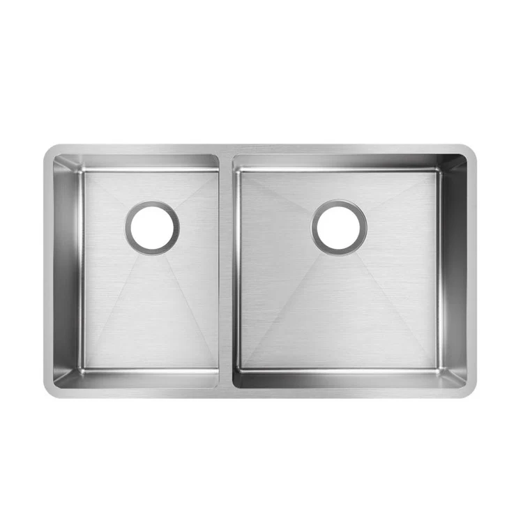 Kitchen Sink Crosstown 31.5 x 18.5 Inch Double Bowl 40/60 Polished Satin Undermount - Frankwebs