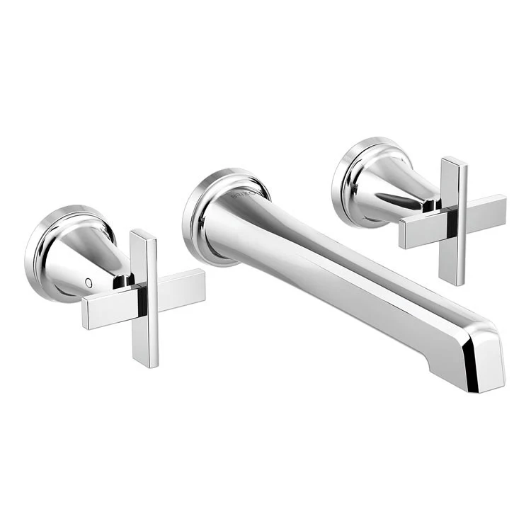 Lavatory Faucet Levoir Wall Mount 2 Lever ADA Brilliance Luxe Gold 1.2 Gallons per Minute - Frankwebs