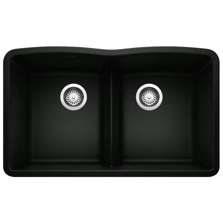 Kitchen Sink Diamond 32 x 19 Inch Double Bowl Equal Double Low Divide Coal Black Undermount - Frankwebs