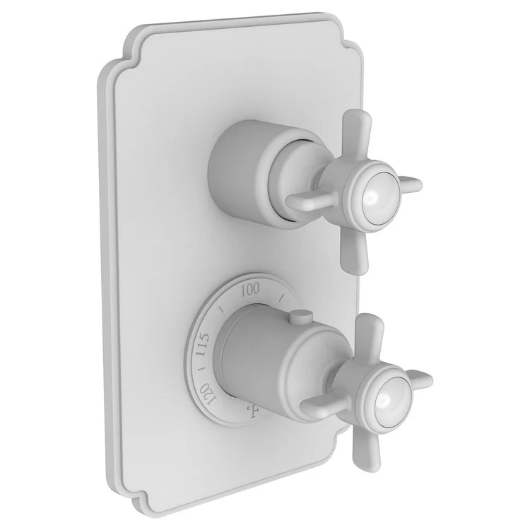 Thermostatic Trim Fairfield Rectangular Plate 2 Cross Satin Gold PVD ADA for Luxtherm 1/2 Inch Rough Valve Face Plate Diverter and Temperature-Adjust Handles Brass - Frankwebs